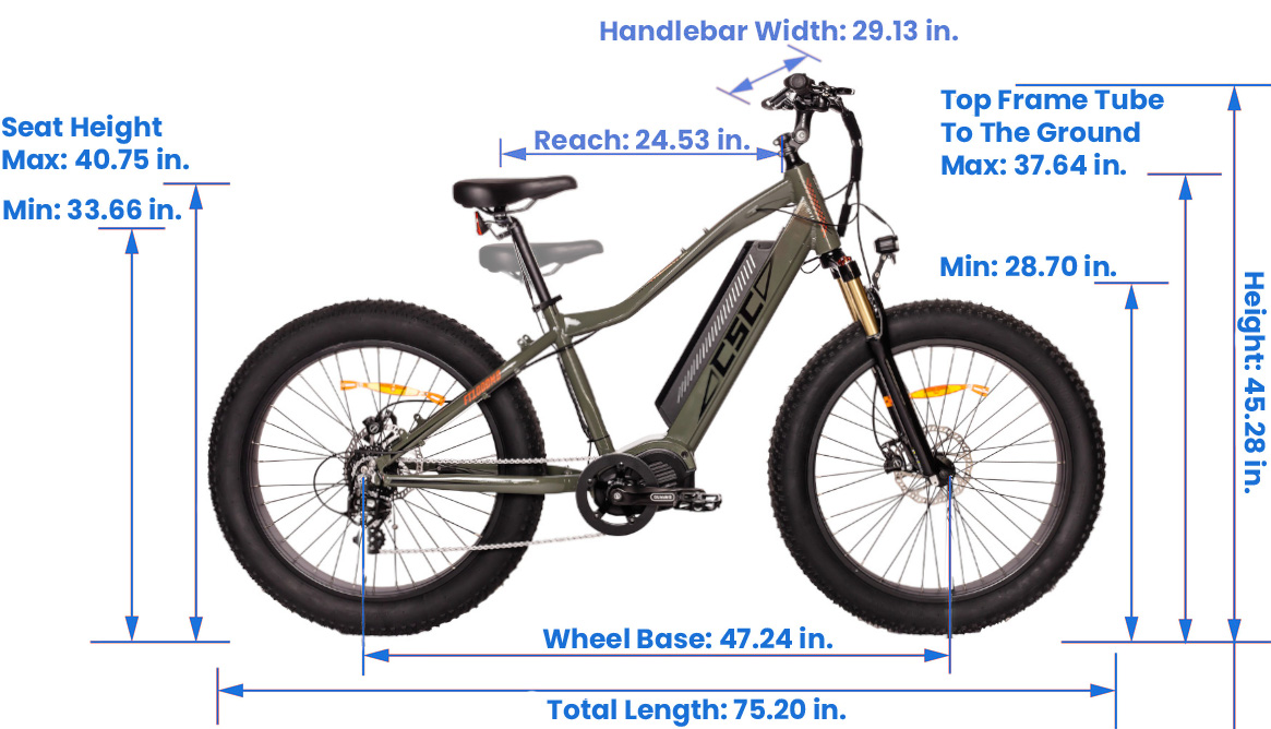 Electric bike dimensions new arrivals